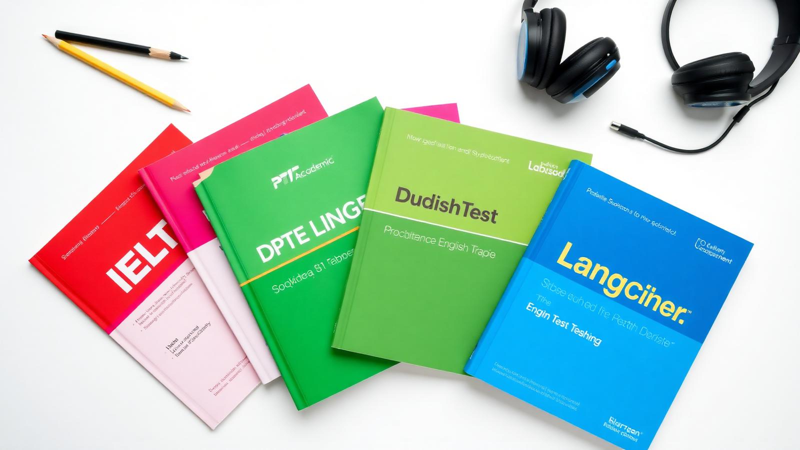 IELTS, PTE, Duolingo and LangCert preparation books